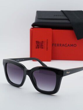 Salvatore Ferragamo SF955S 001 Square Sunglasses - Black / Grey